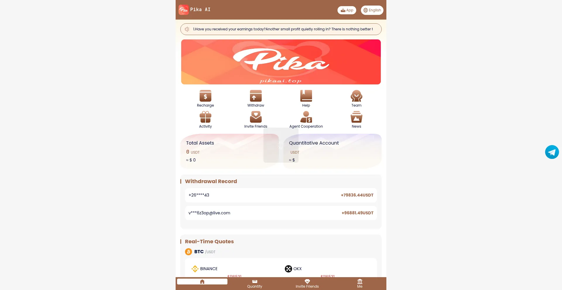Website screenshot of Pikaai.top