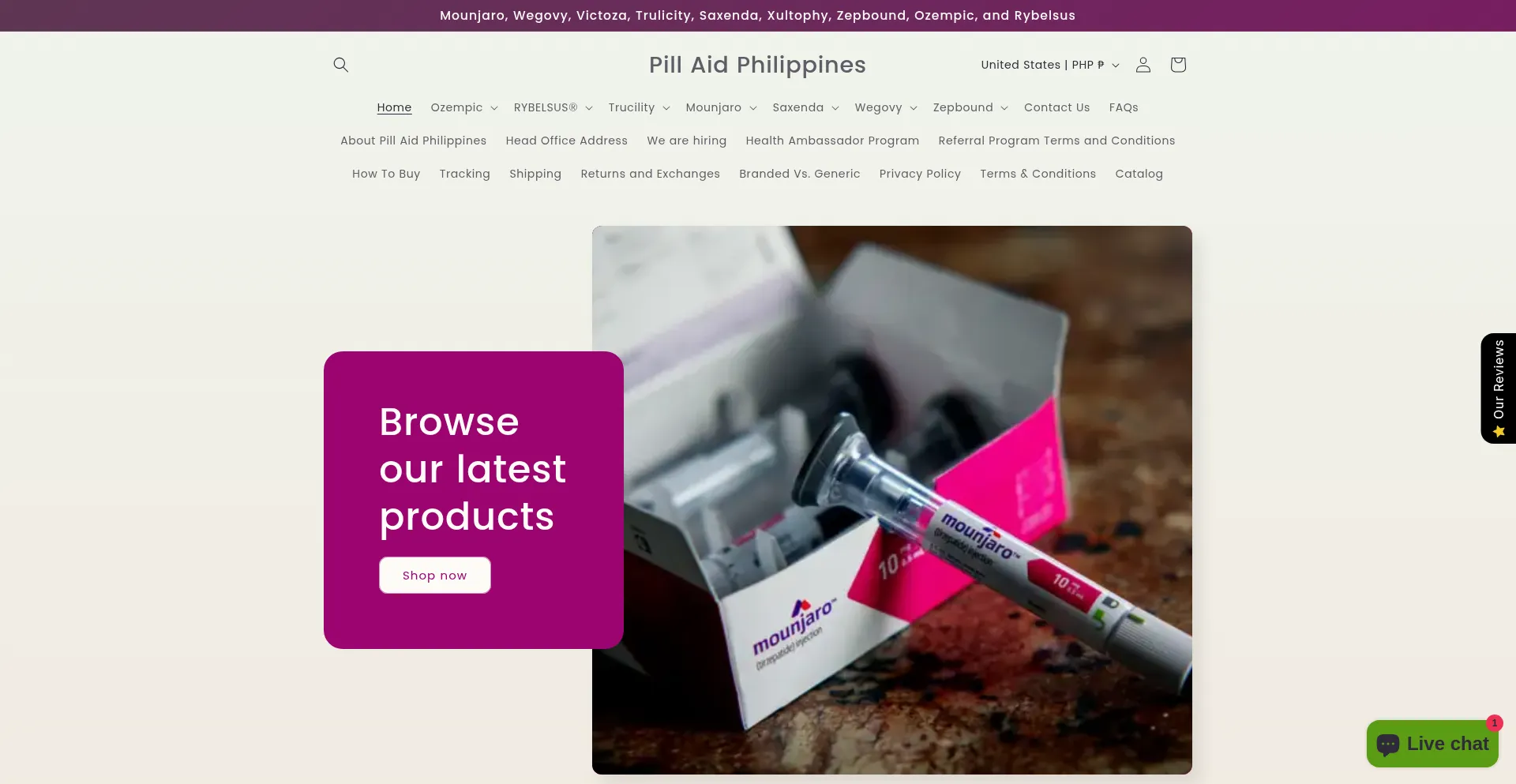 Website screenshot of Pillaidph.com