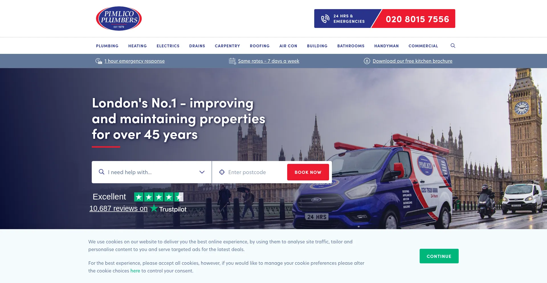 Pimlicoplumbers.com Screenshot