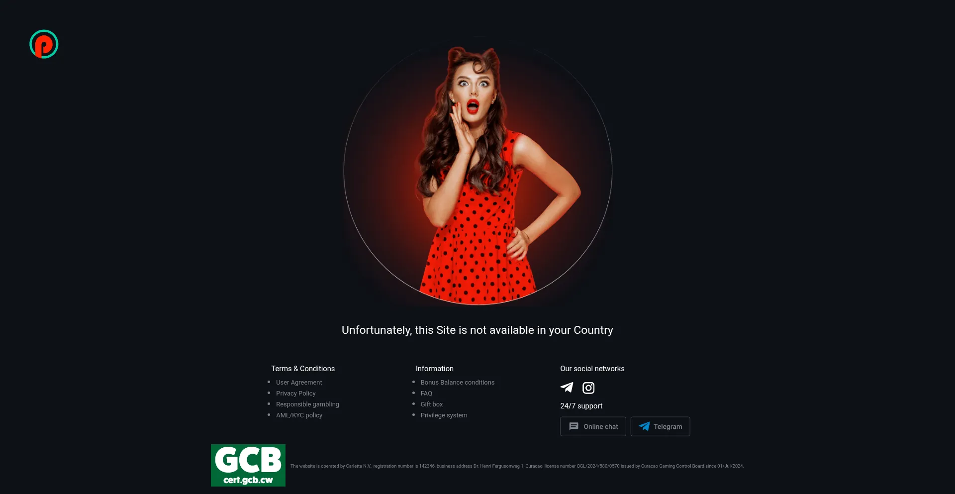 Website screenshot of Pin-up.world