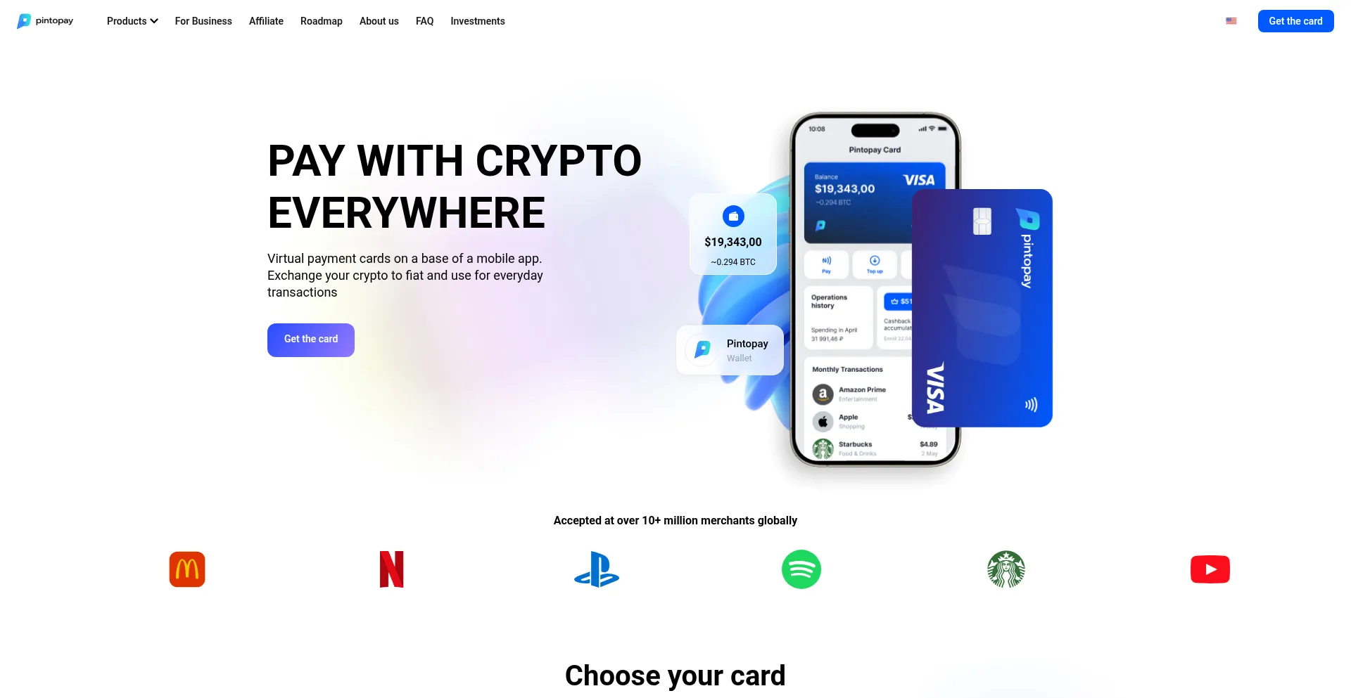 Website screenshot of Pintopay.me