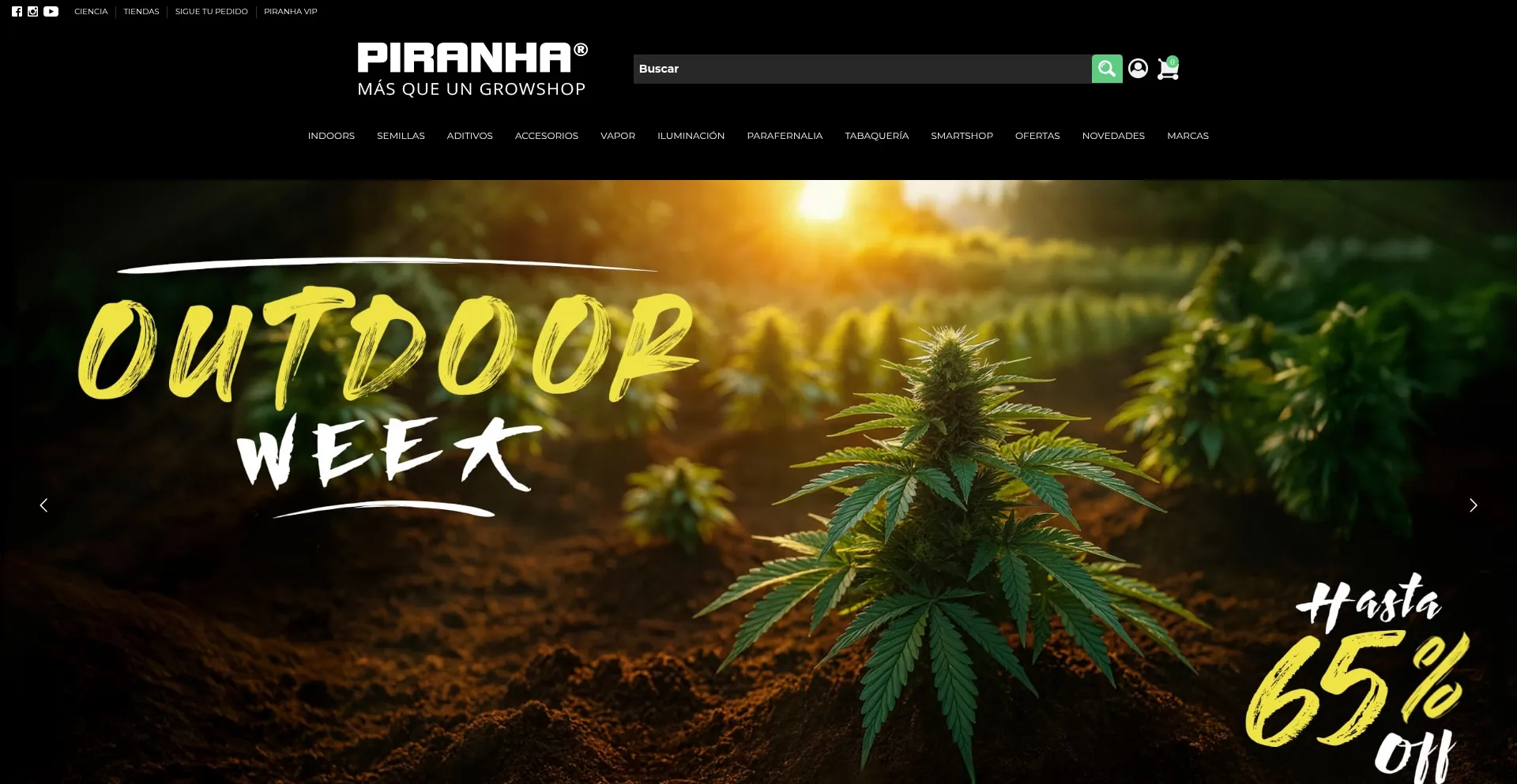 Website screenshot of Piranha.cl