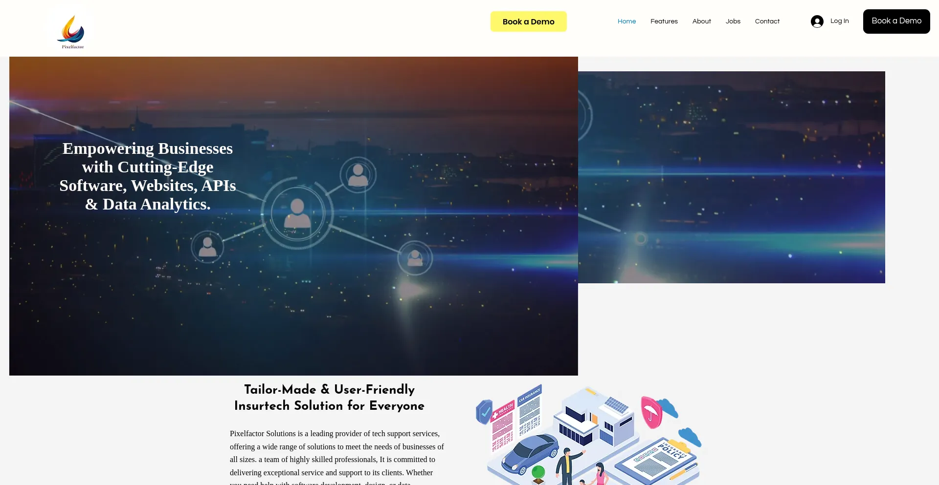 Website screenshot of Pixelfactor.in