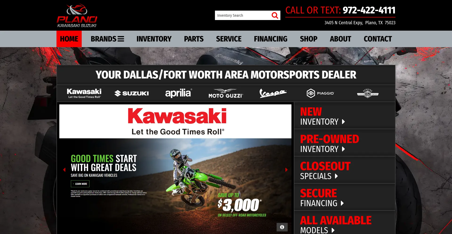 Website screenshot of Planokawasakisuzuki.com