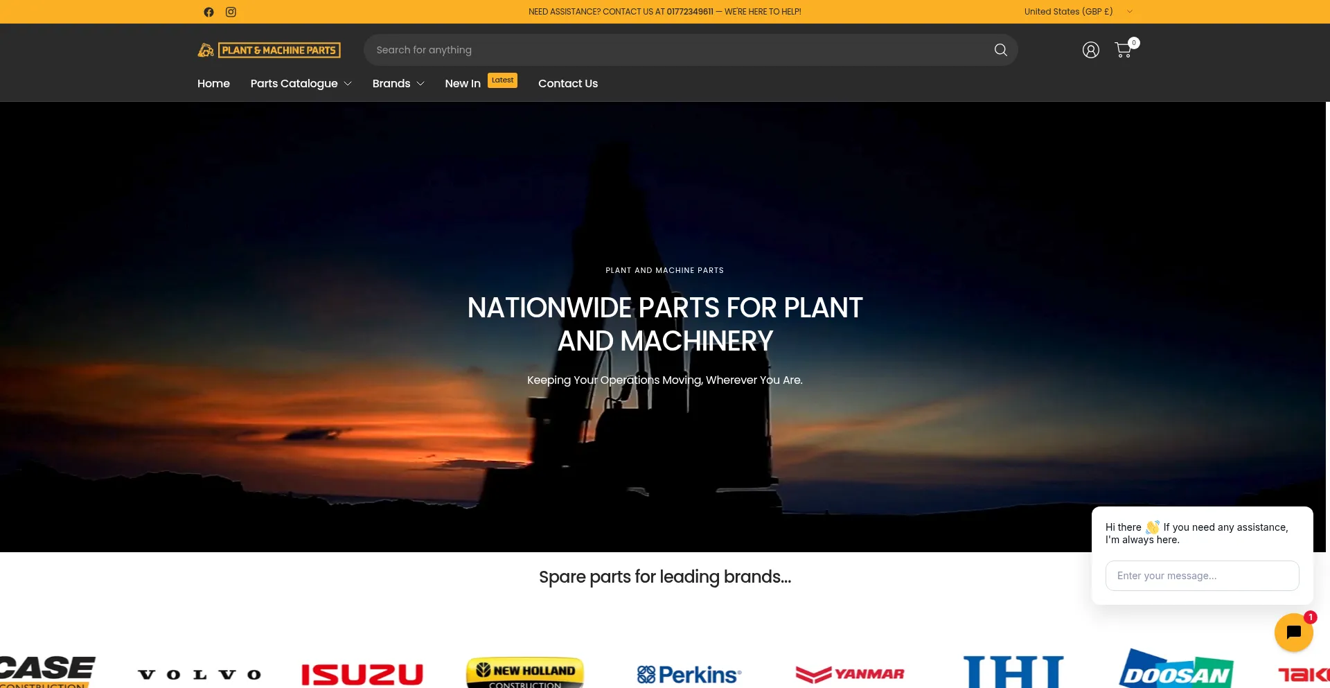 Plantandmachineparts.com Screenshot