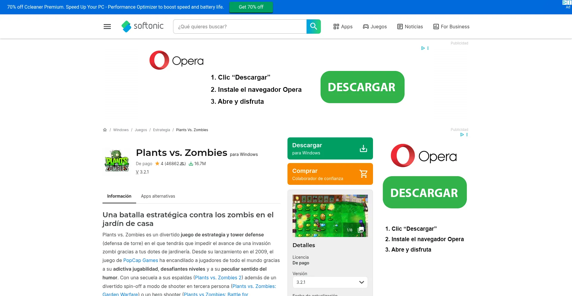 Ist Plants-v-zombies.softonic.com sicher und vertrauenswürdig?