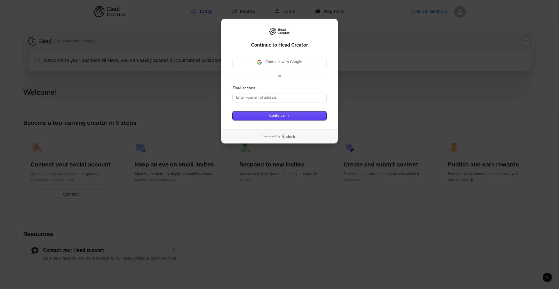 Platform.creator.headai.io Screenshot