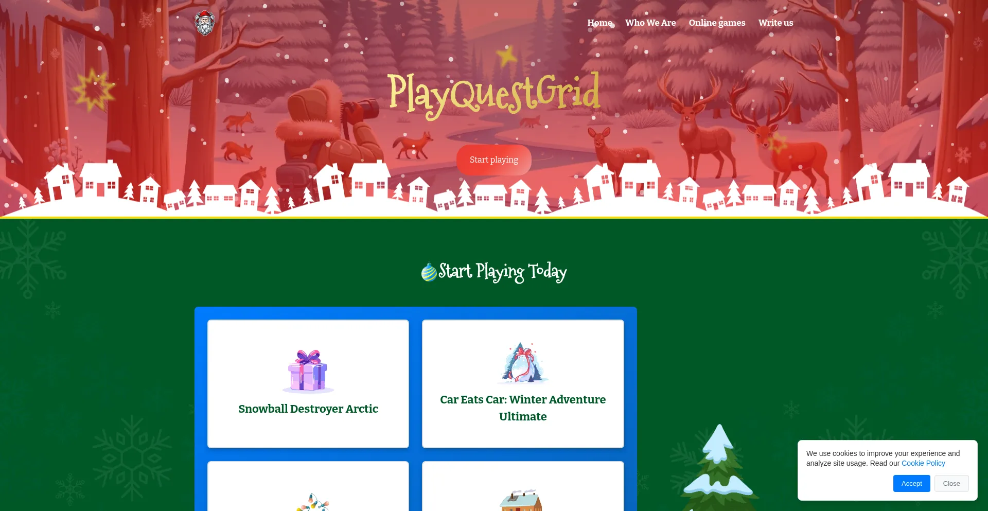Website screenshot of Playquestgrid.com