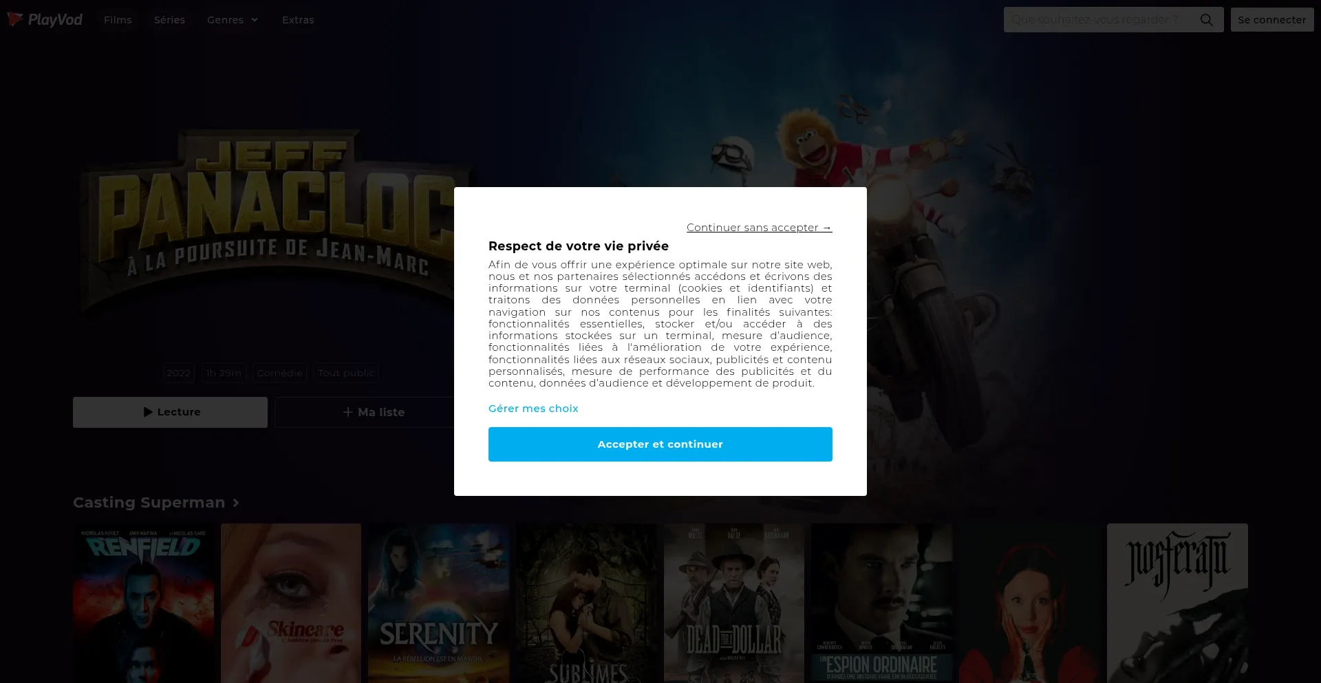 Website screenshot of Playvod.com