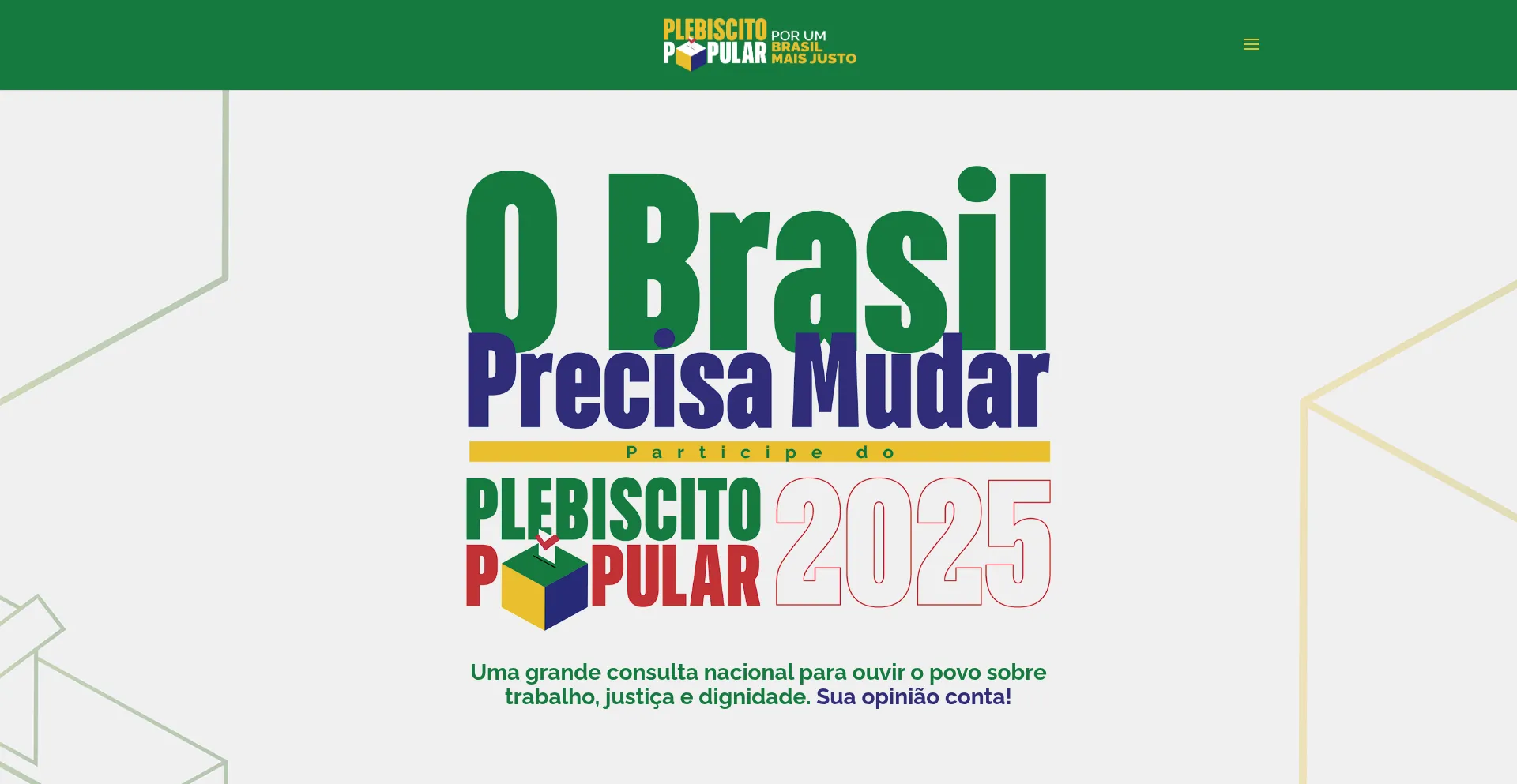 Website screenshot of Plebiscitopopular.votabem.com.br