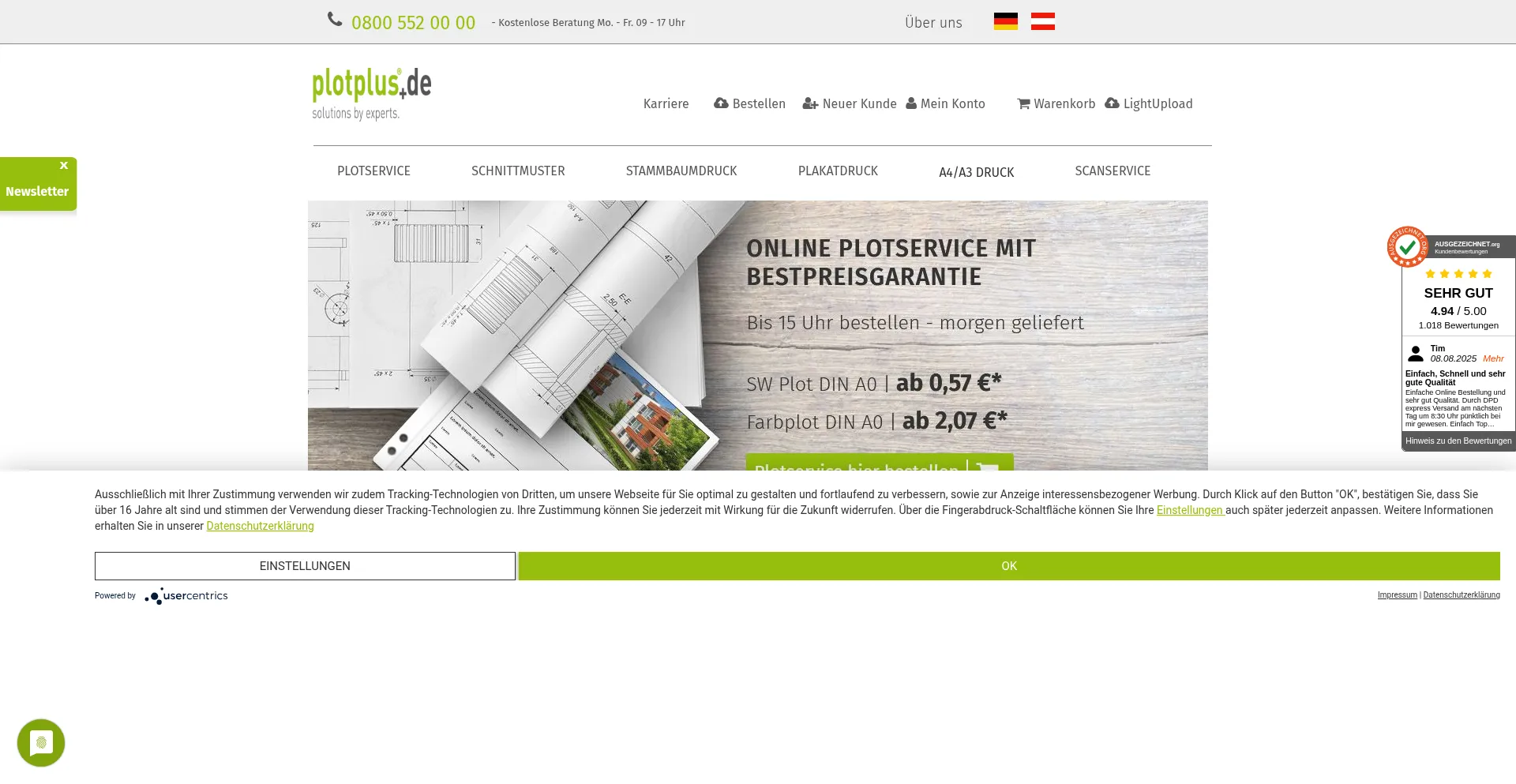 Website screenshot of Plotplus.de