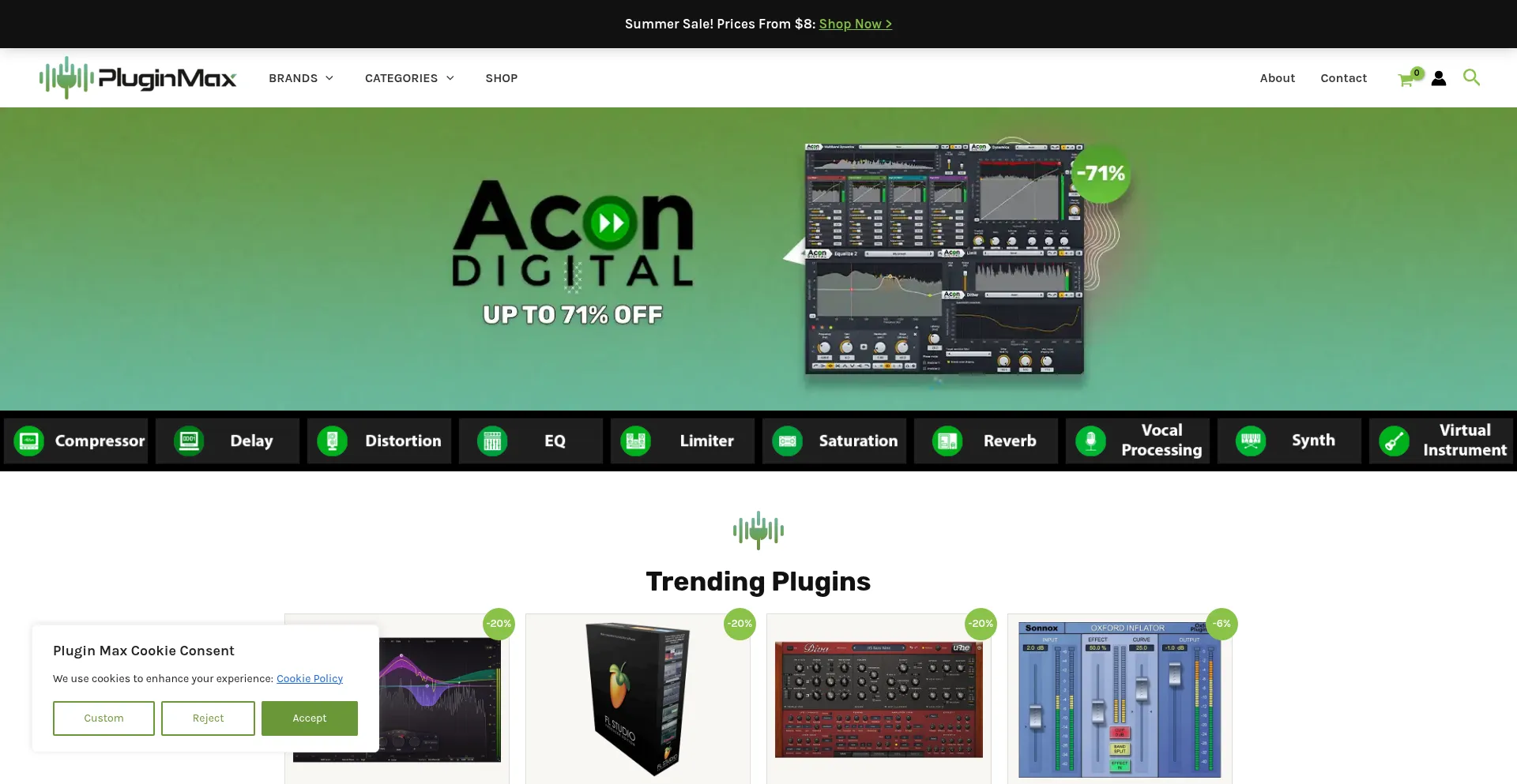 Website screenshot of Pluginmax.com
