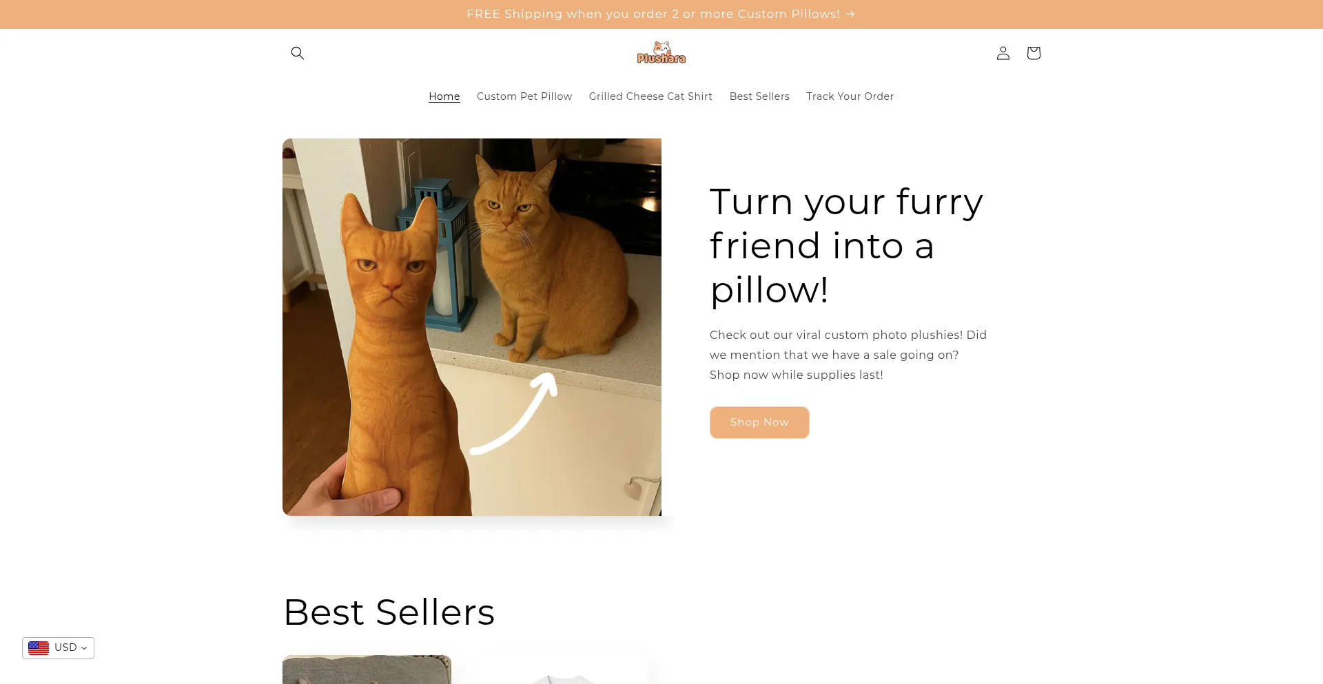 Website screenshot of Plushara.com