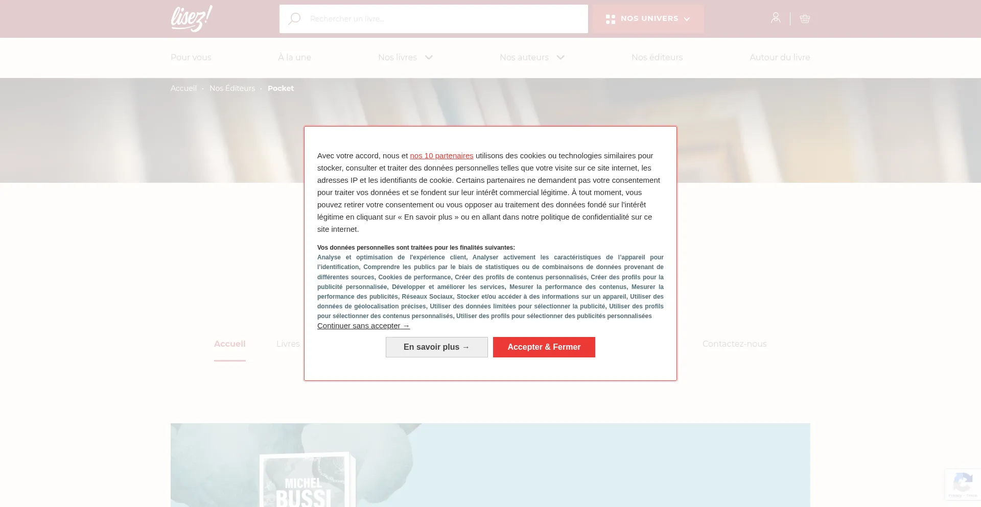 Website screenshot of Pocket.fr