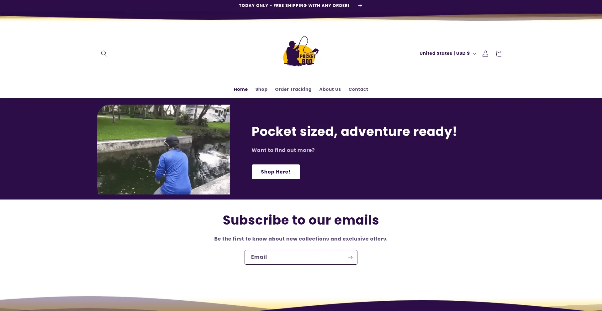 Website screenshot of Pocketrodshop.com