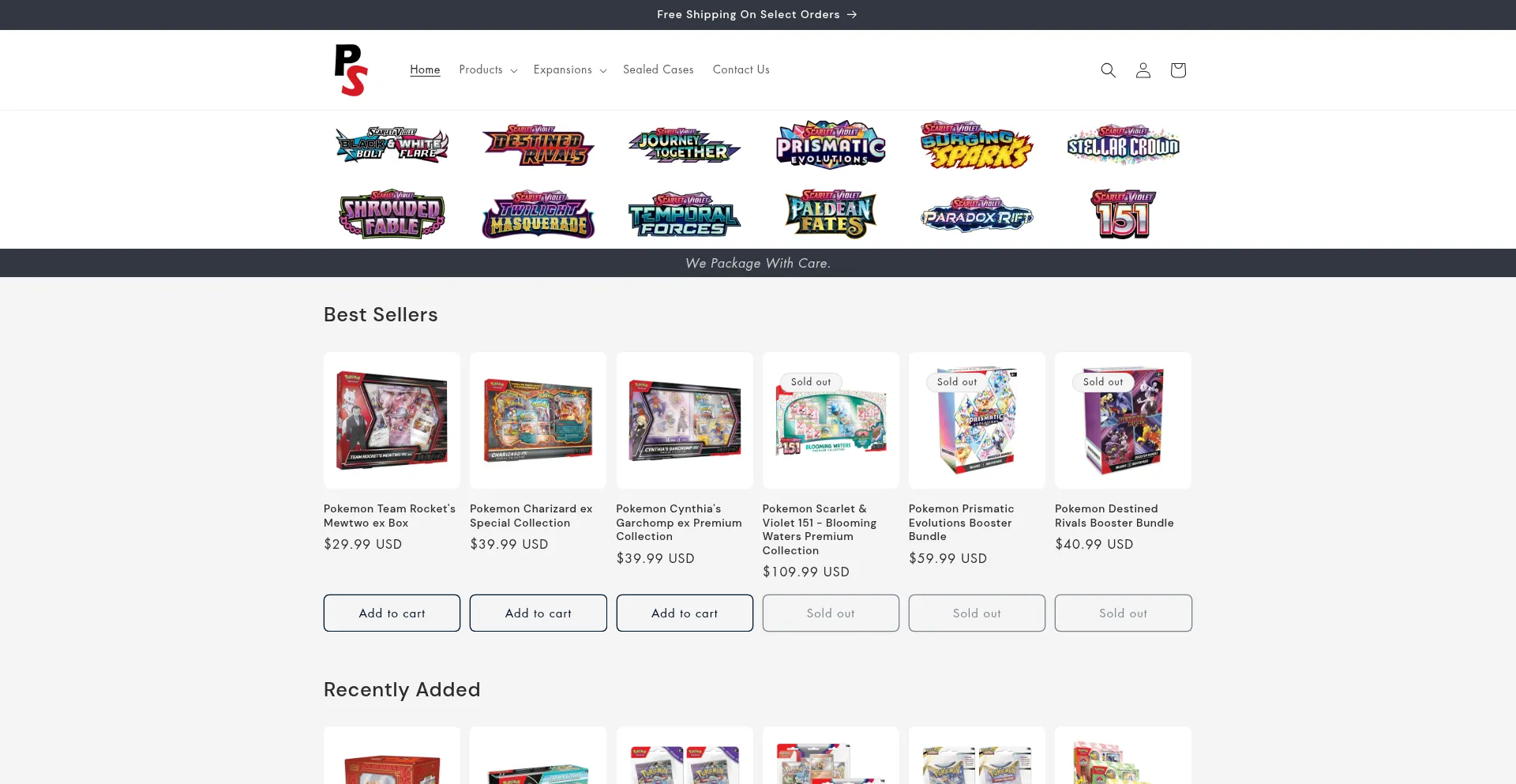 Website screenshot of Pokesama.com