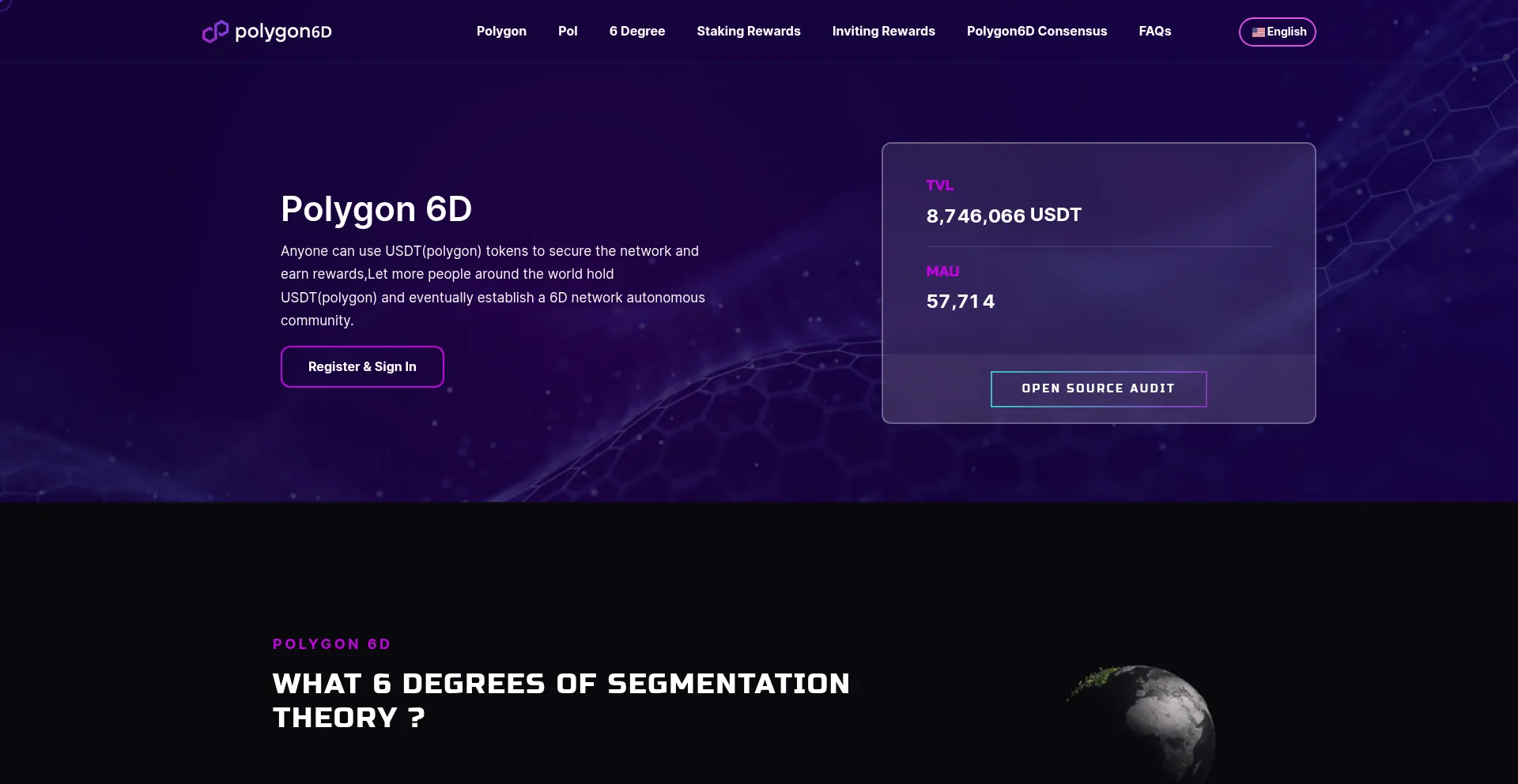 Website screenshot of Polygon6d.com
