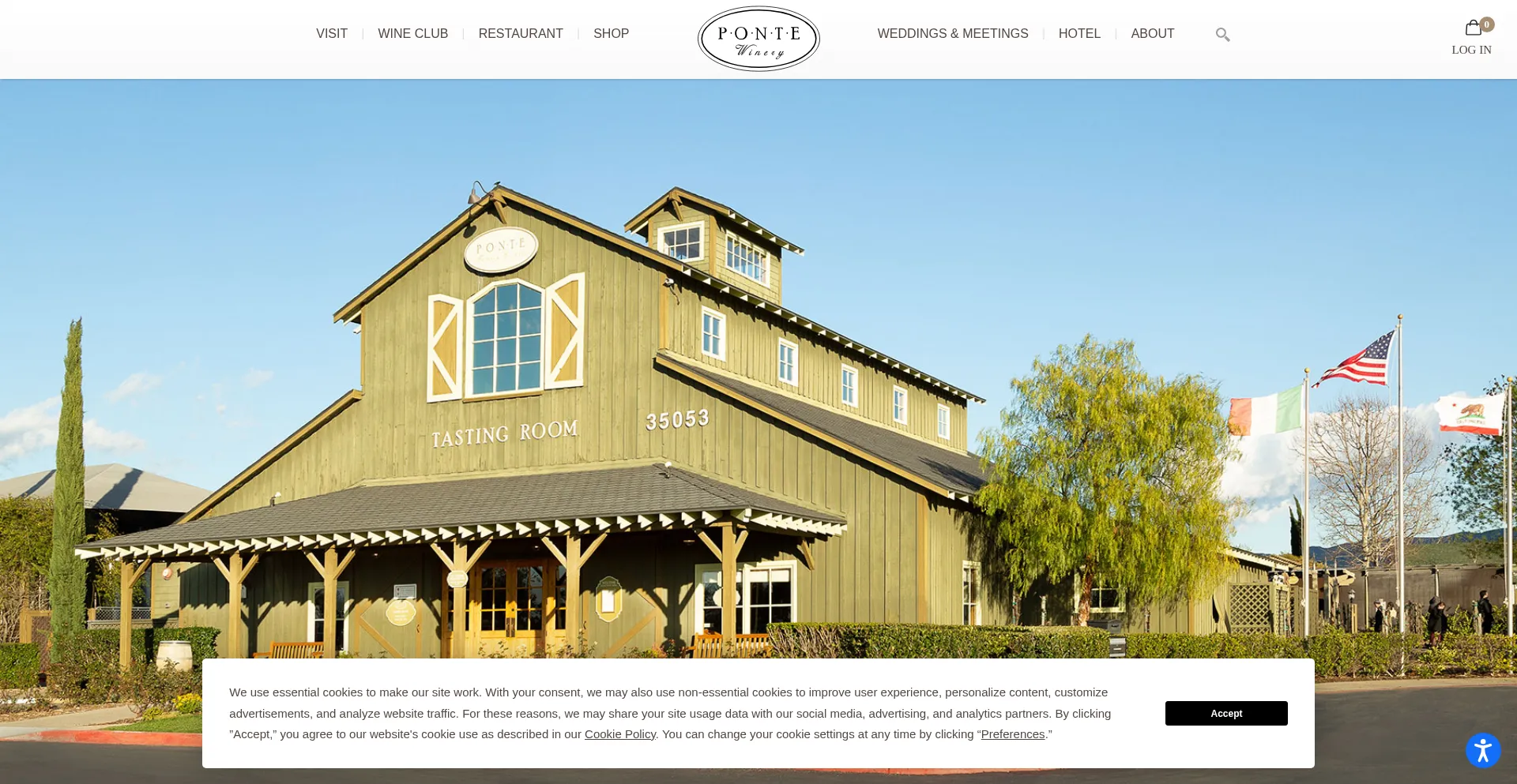 Website screenshot of Pontewinery.com
