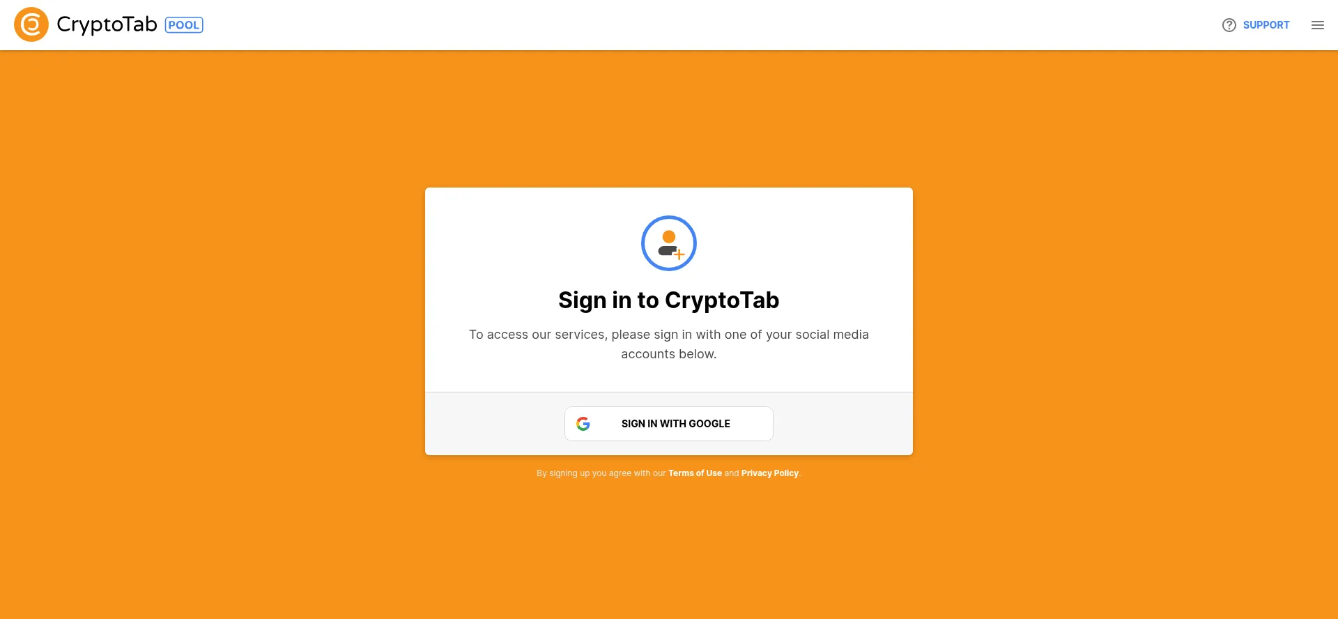 Website screenshot of Pool.cryptobrowser.site