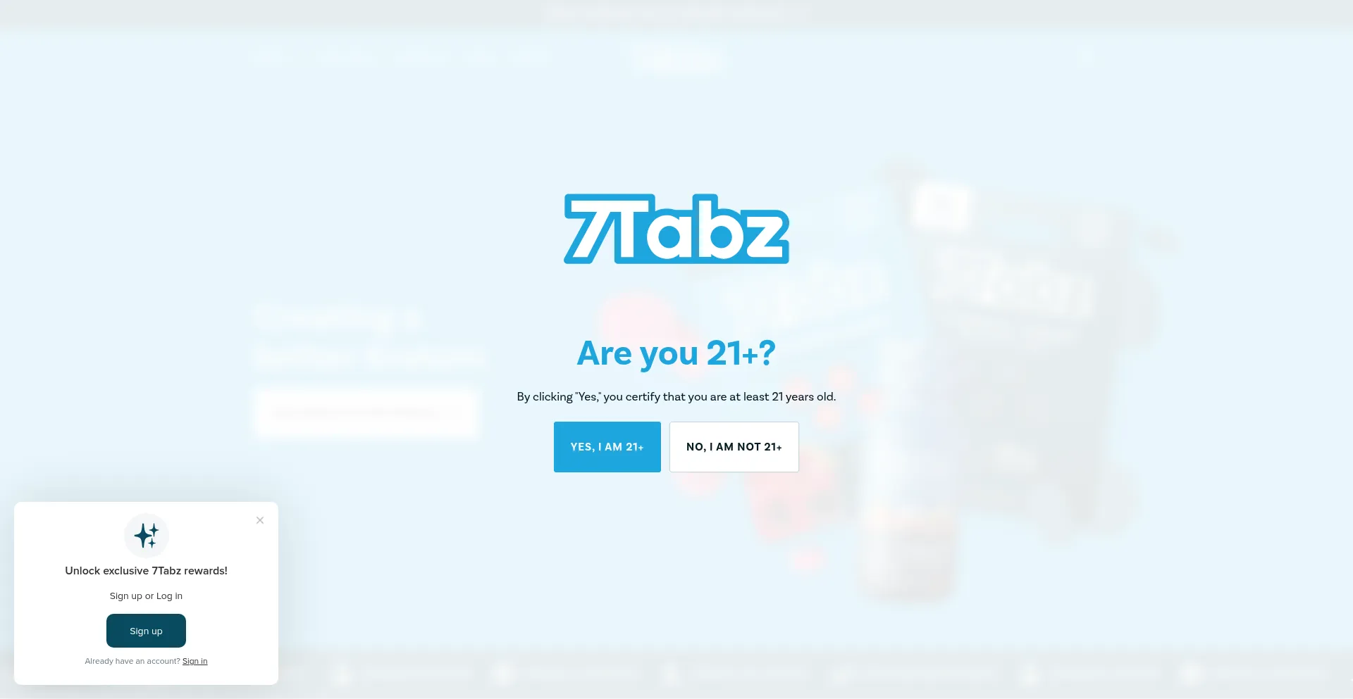 Website screenshot of Pop7tabz.com