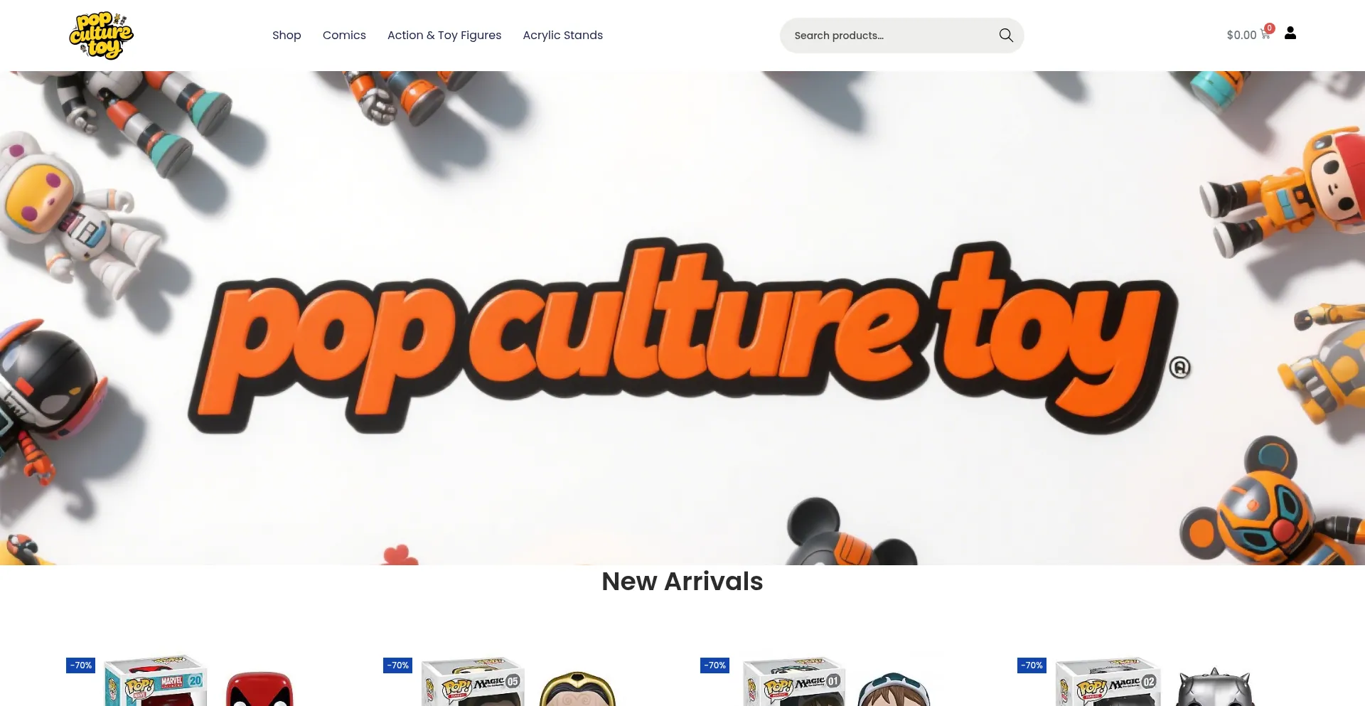 Website screenshot of Popculturetoy.com