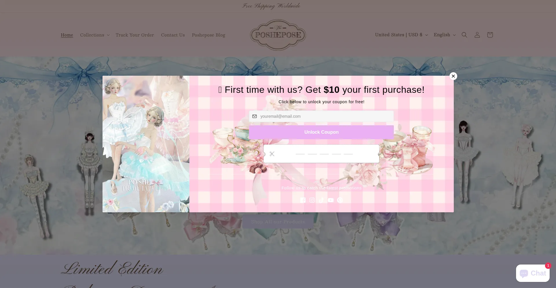 Website screenshot of Posheposeglobal.com