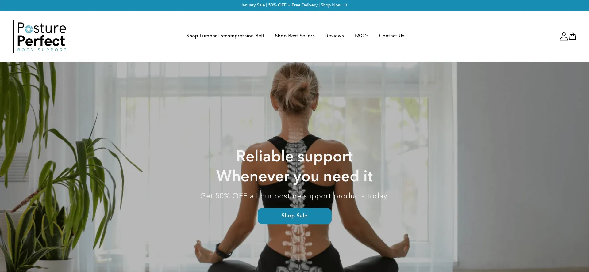 Website screenshot of Posture-perfect.com.au