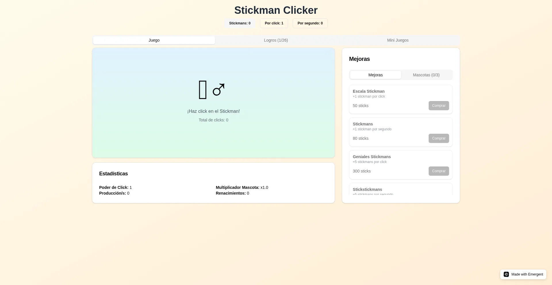 Website screenshot of Power-clicker-1.preview.emergentagent.com