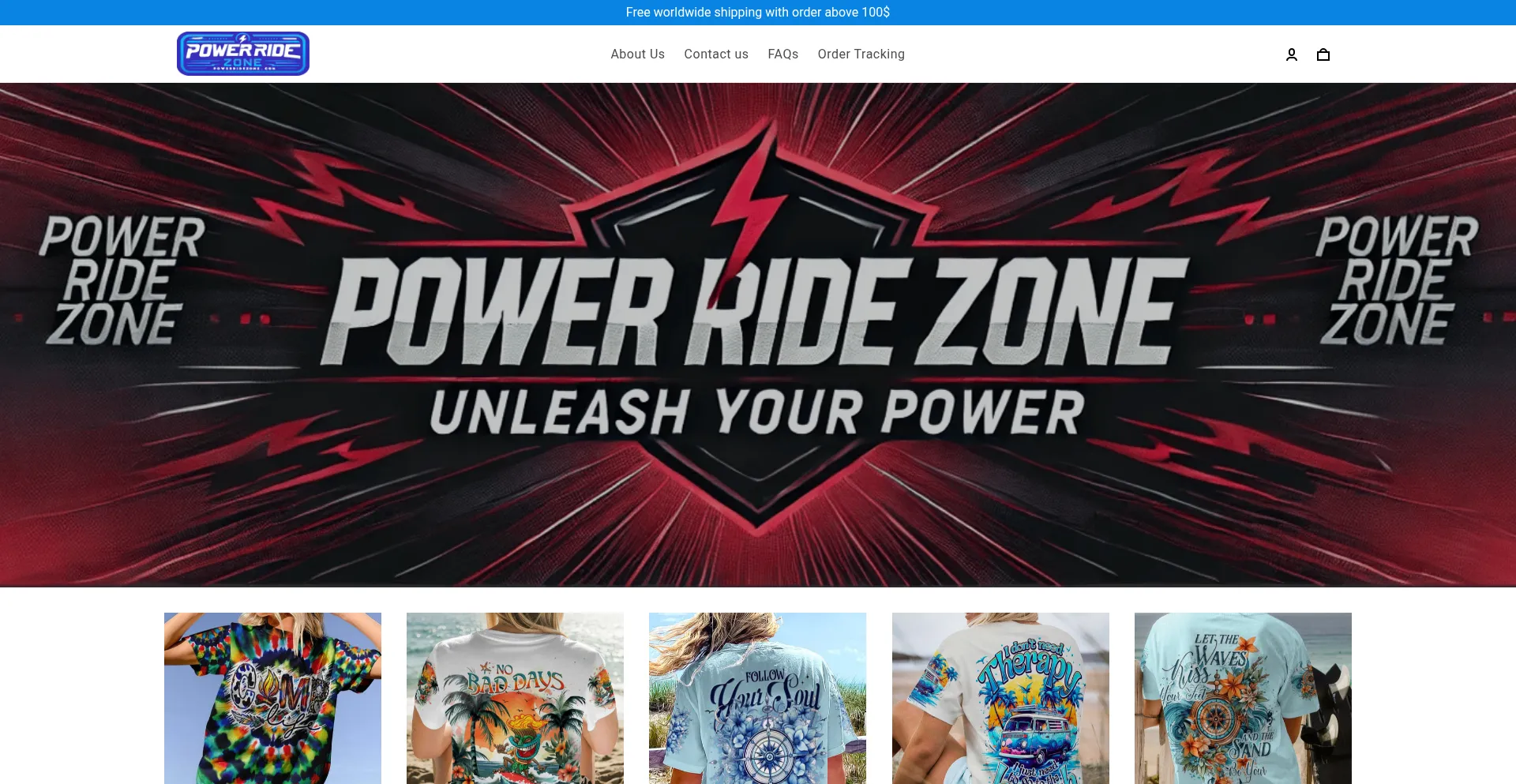 Website screenshot of Powerridezone.com