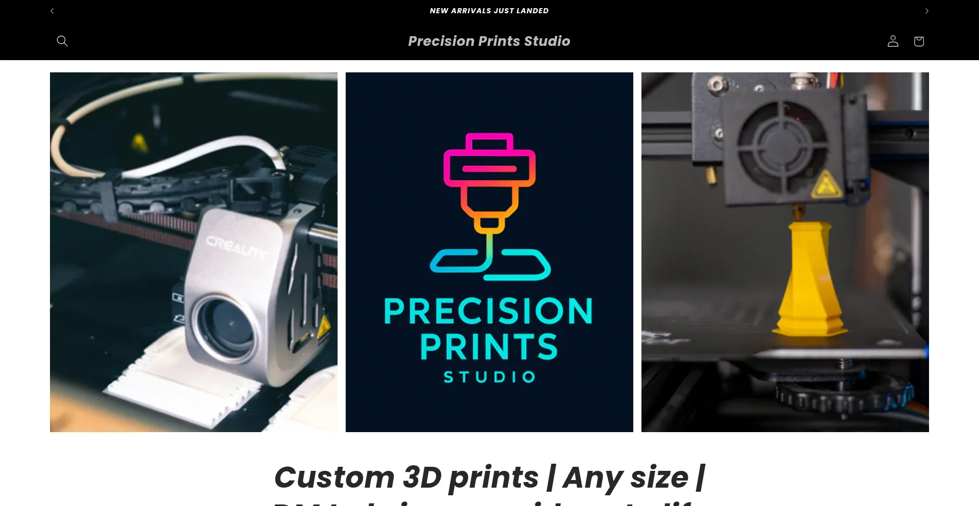 Website screenshot of Precisionprintsstudio.com