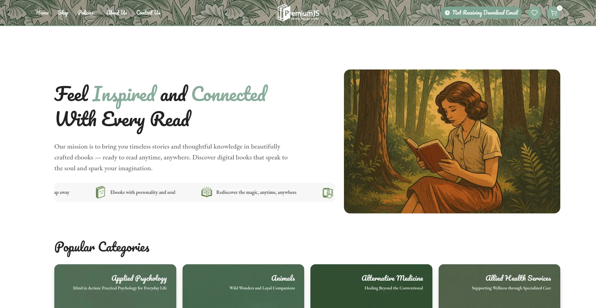 Website screenshot of Premiumjs.com
