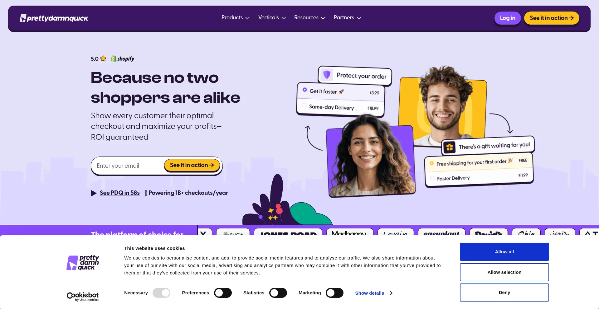 Website screenshot of Prettydamnquick.com