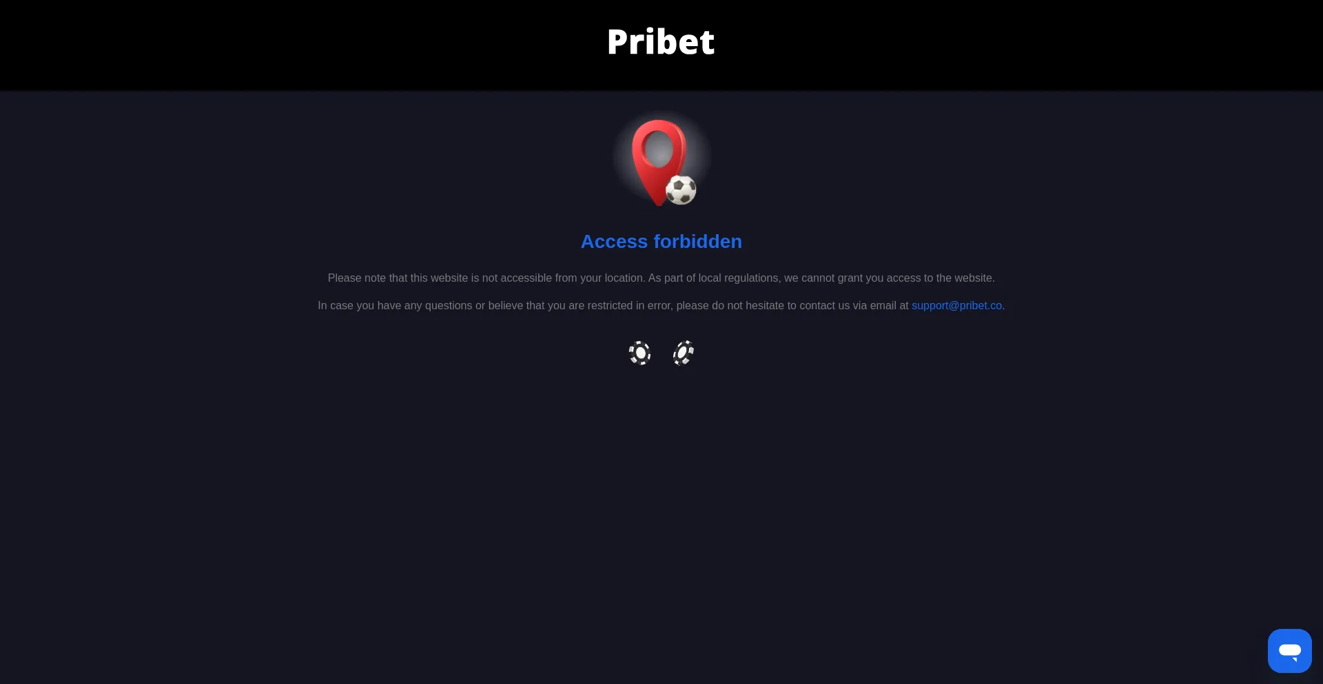 Website screenshot of Pribet.co