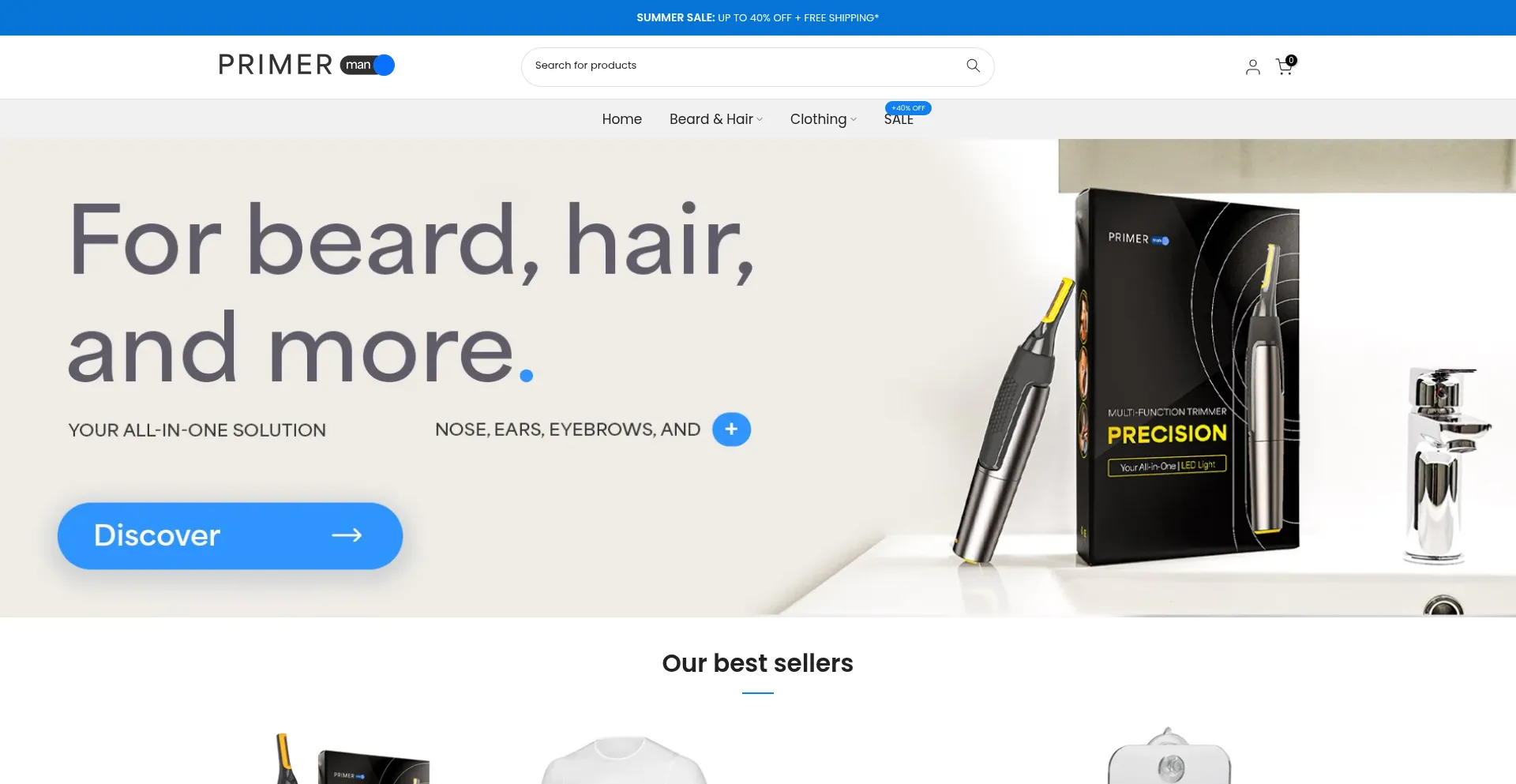 Website screenshot of Primer-man.com