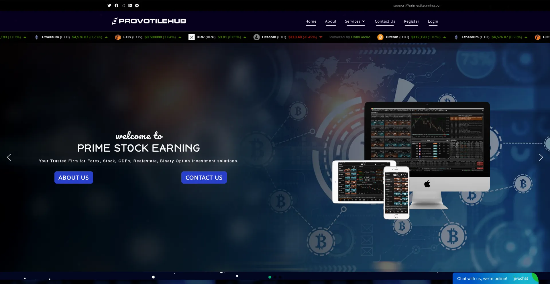 Website screenshot of Primestkearning.com