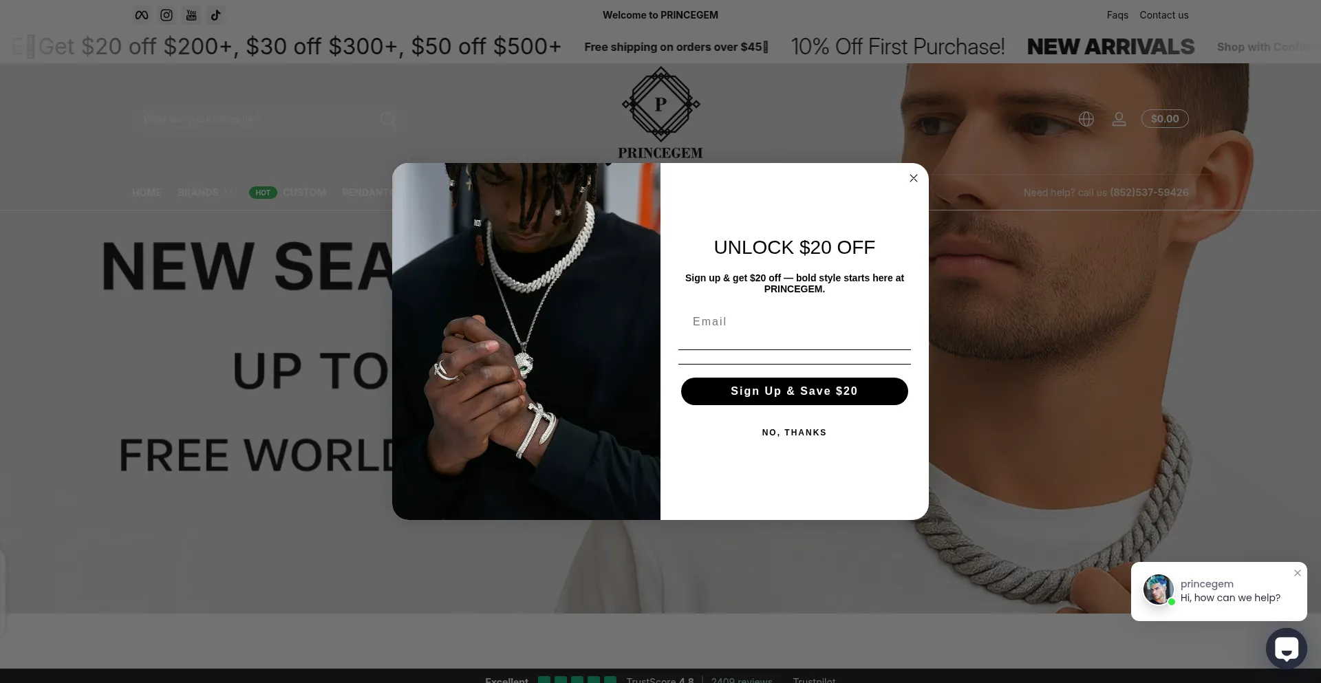 Website screenshot of Princegem.com