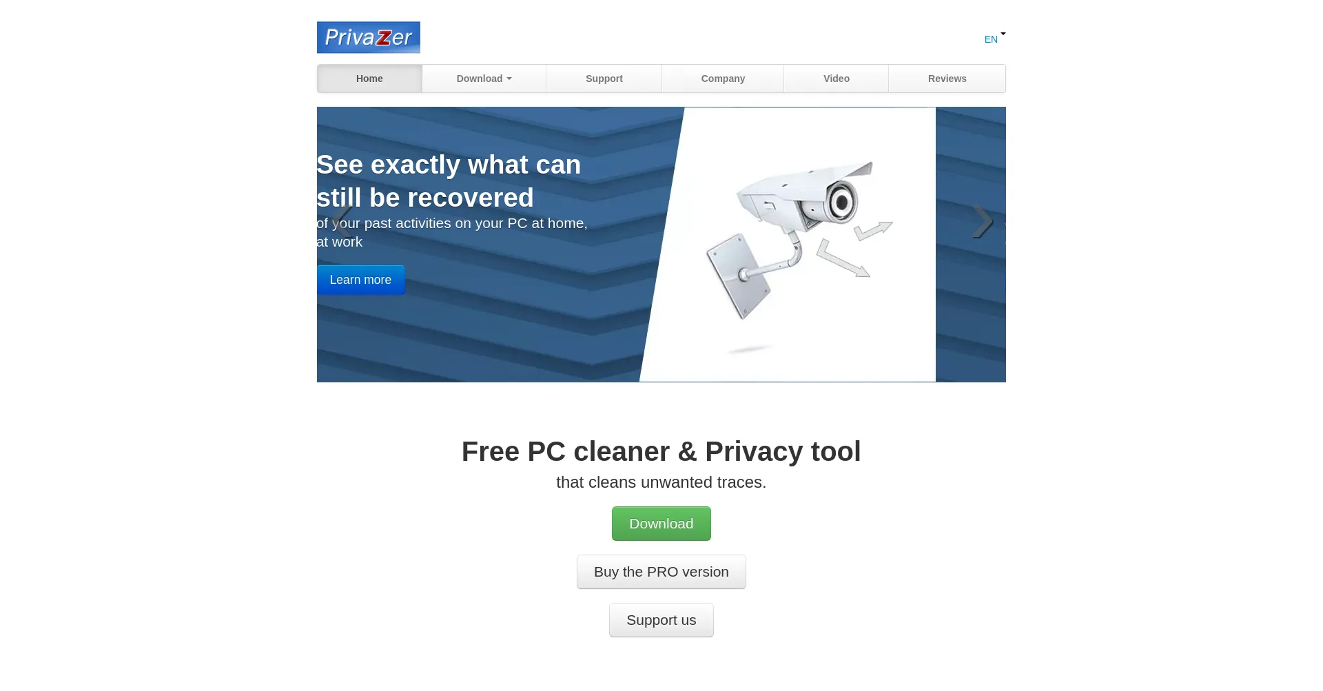 Website screenshot of Privazer.com