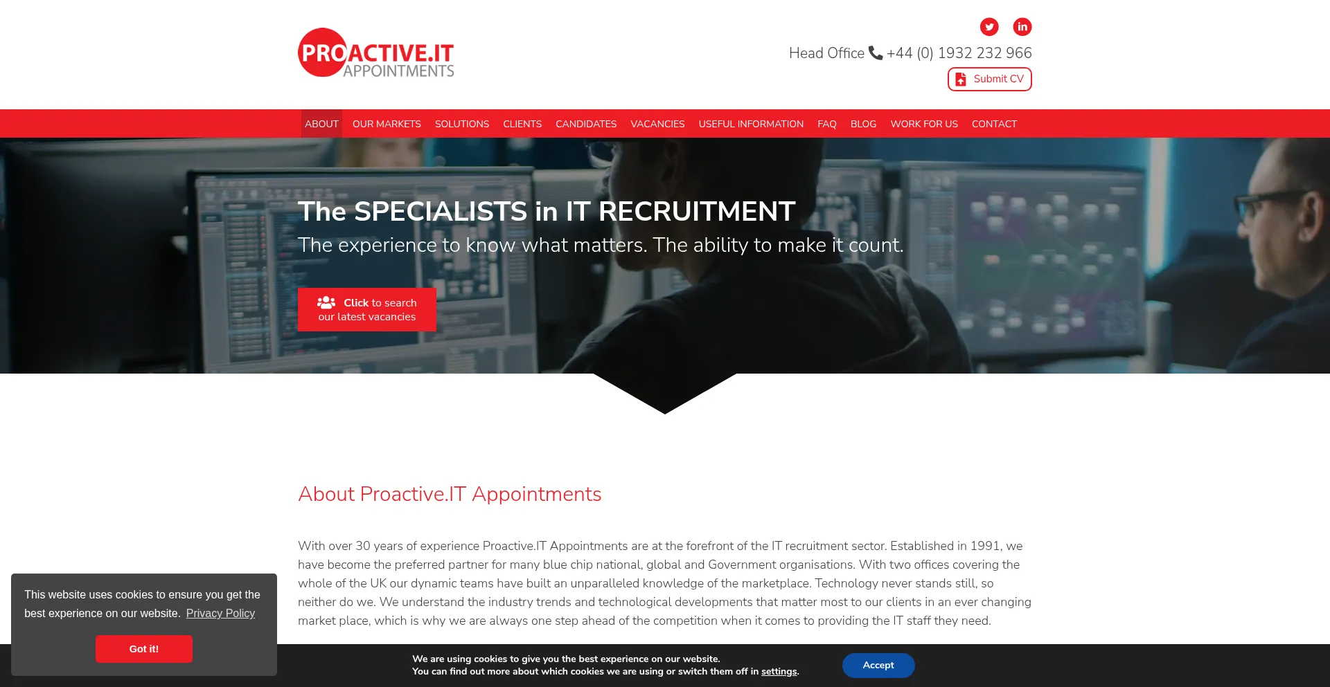 Website screenshot of Proactive.it