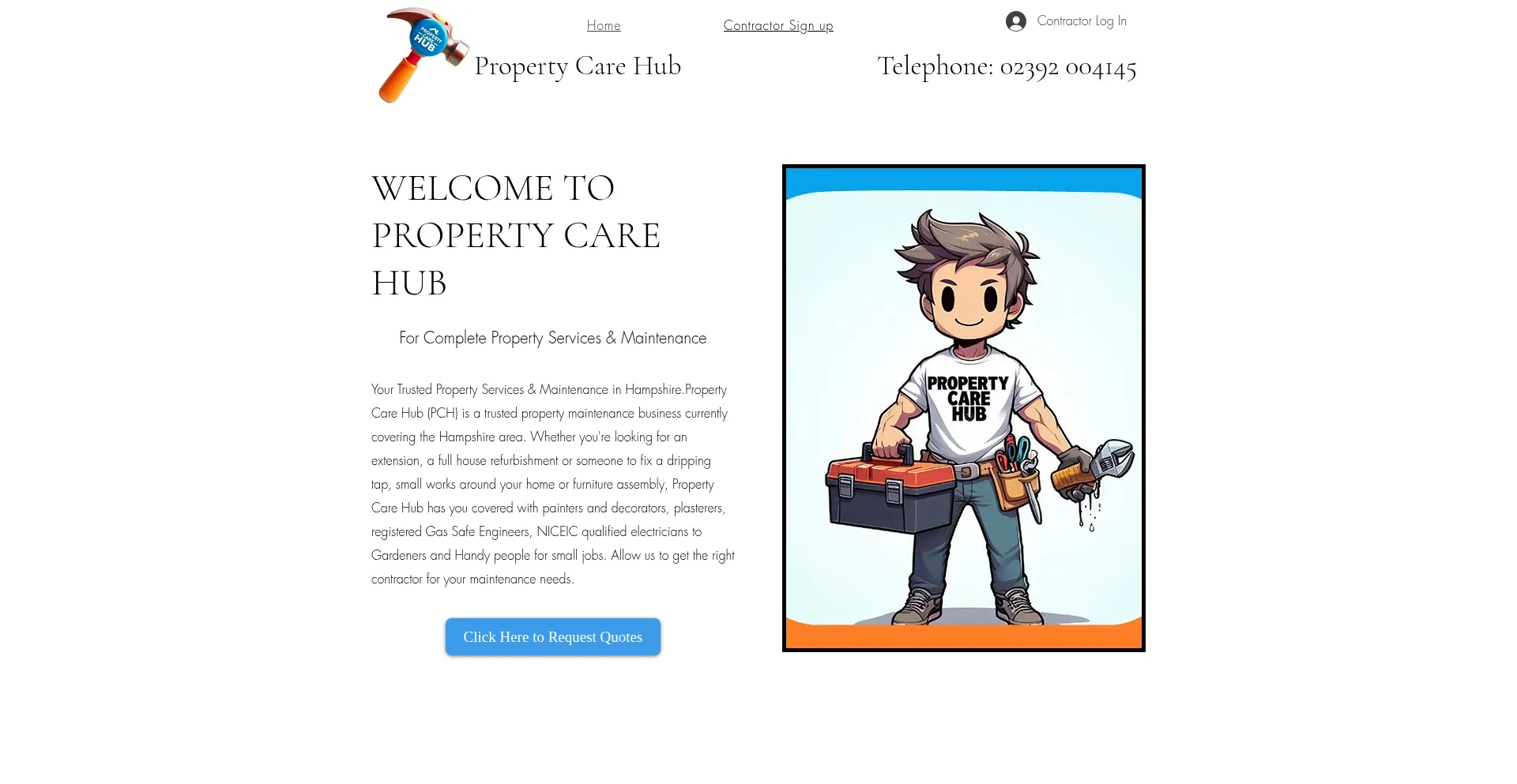 Website screenshot of Propertycarehub.com