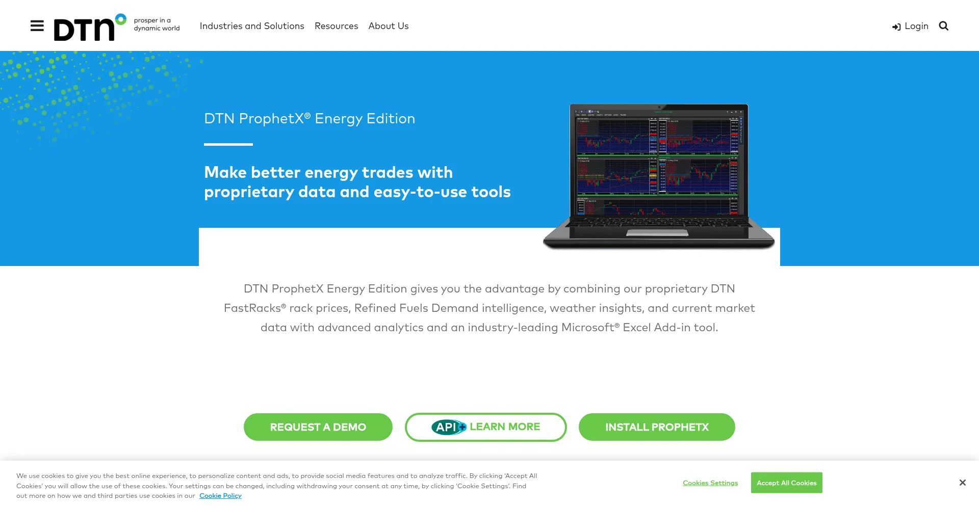 Website screenshot of Prophetx.com