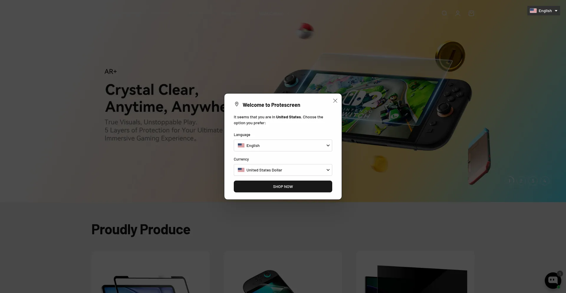 Protescreen.com Screenshot