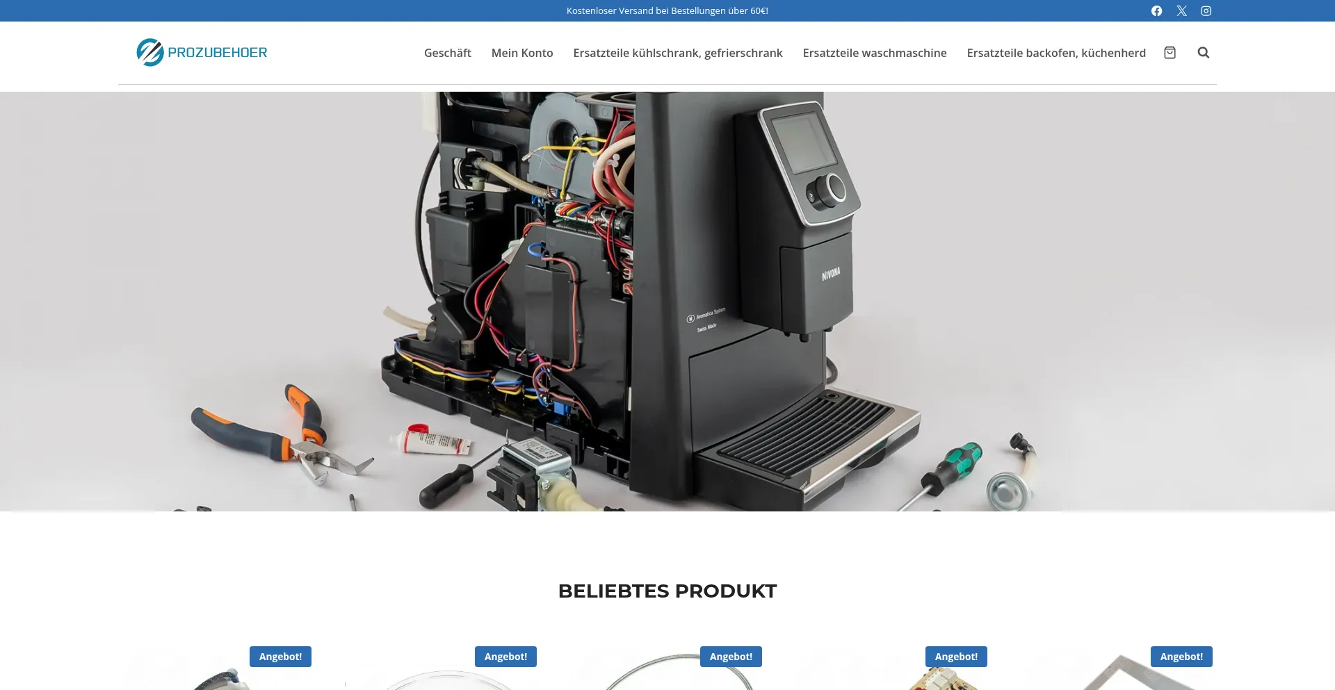Website screenshot of Prozubehoershop.com
