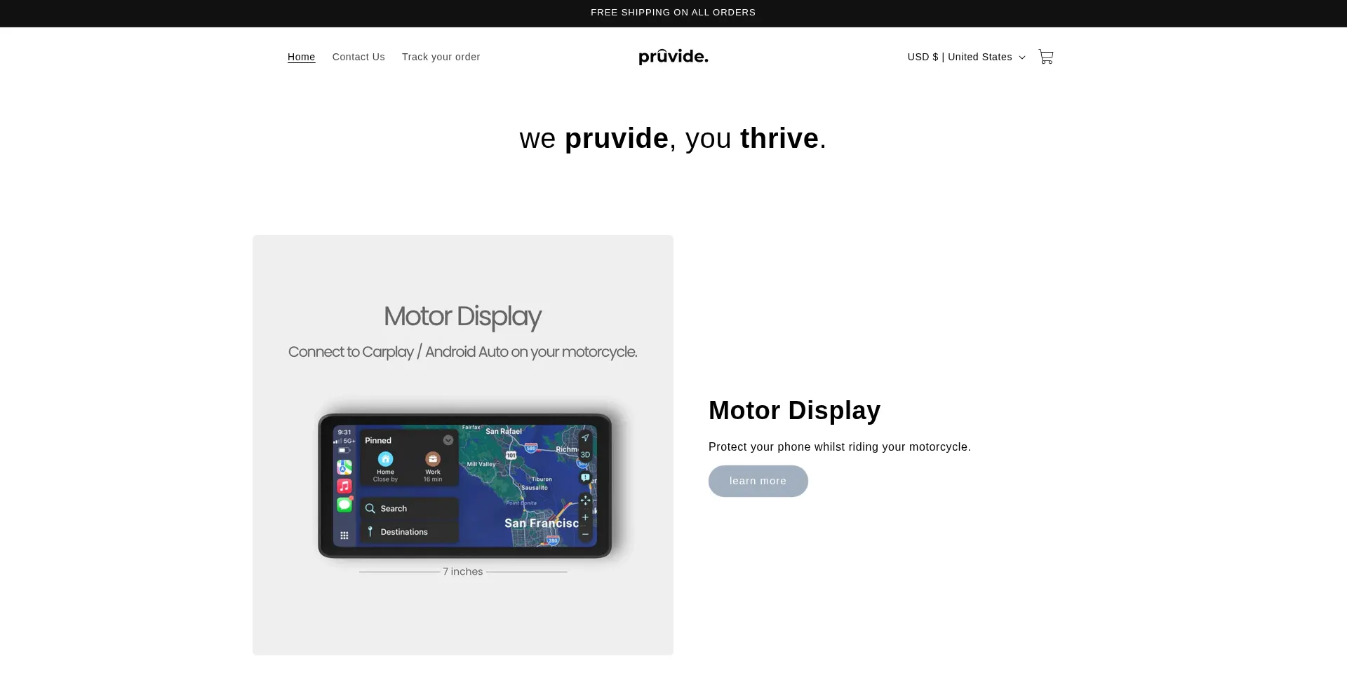 Website screenshot of Pruvide.com