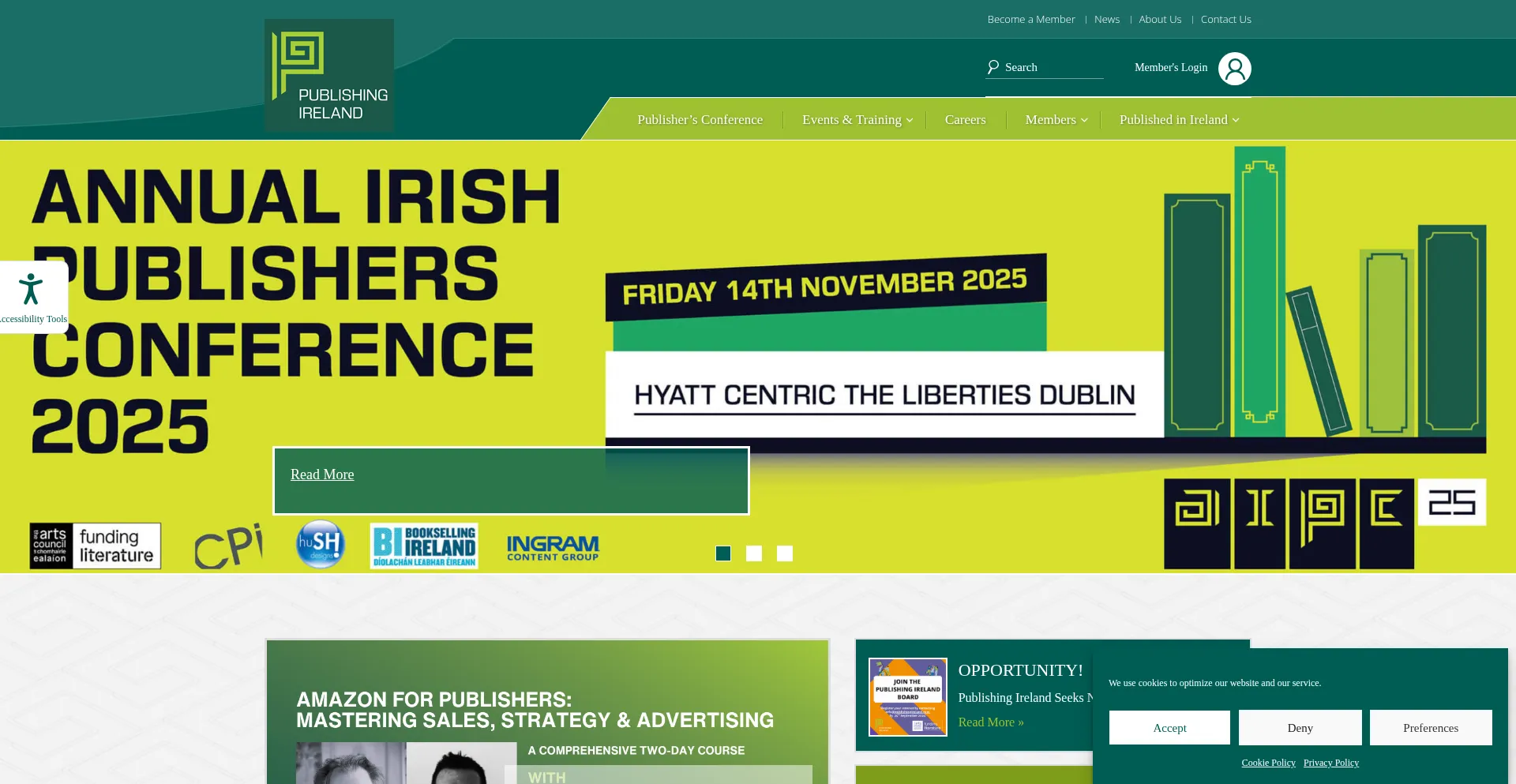 Website screenshot of Publishingireland.com