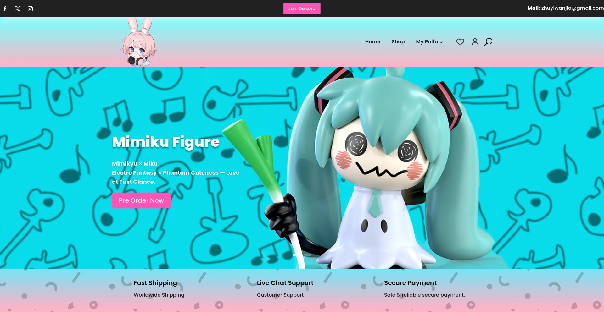 Website screenshot of Puffo.net