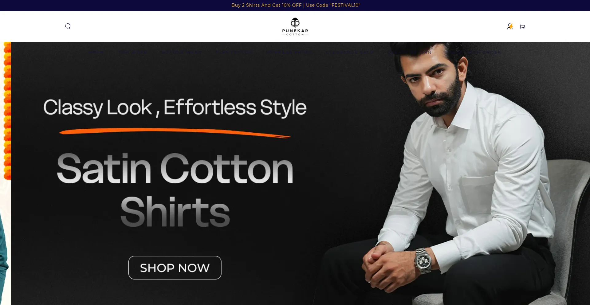 Website screenshot of Punekarcotton.com