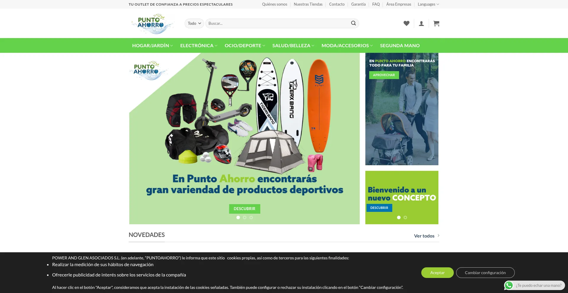 Website screenshot of Puntoahorro.com