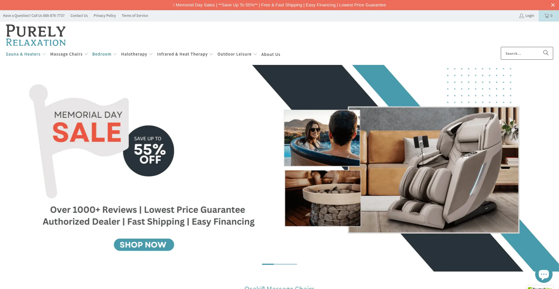 Website screenshot of Purelyrelaxation.com