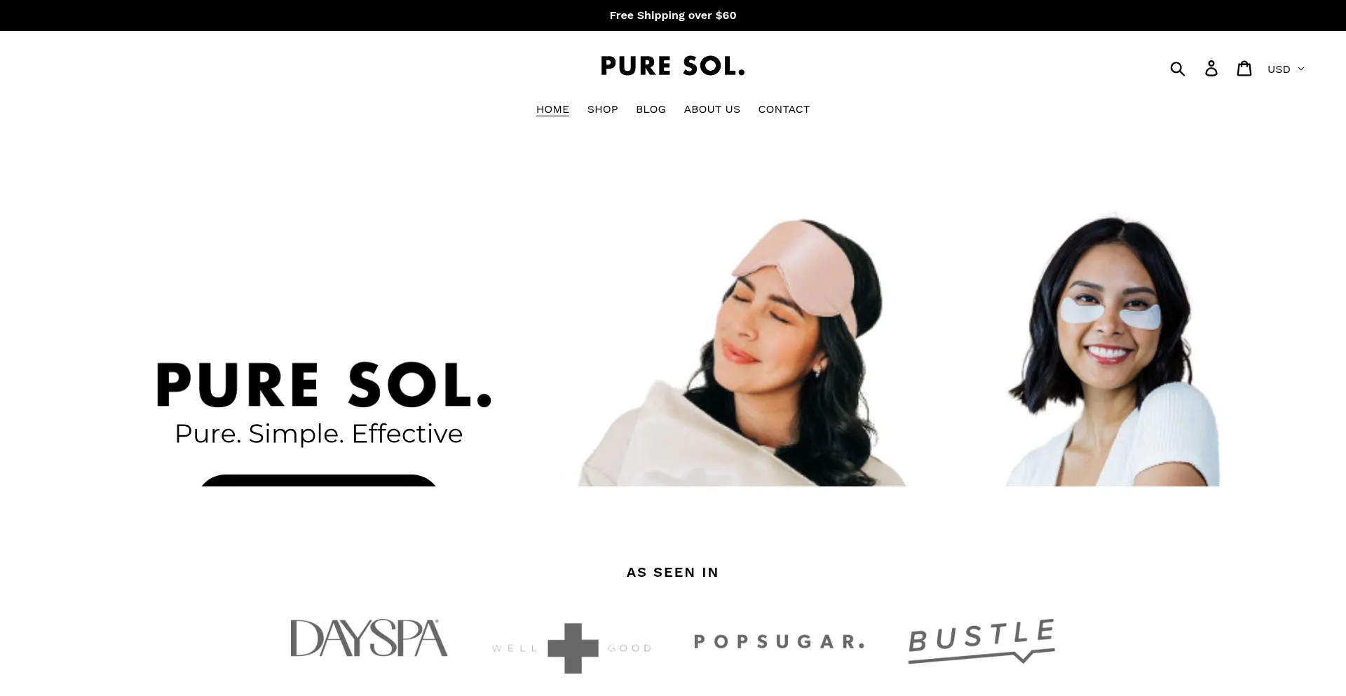 Website screenshot of Puresol.co