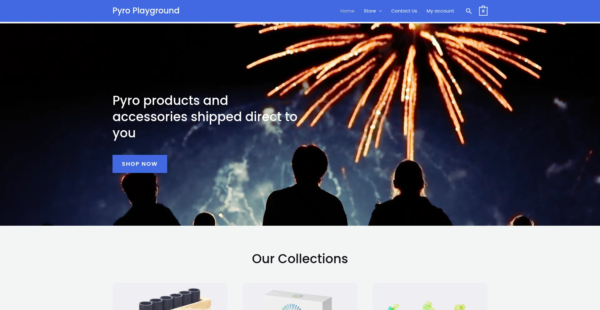 Website screenshot of Pyroplayground.com